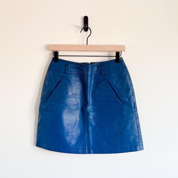 Super Rare Vintage 45RPM Studio Leather Skirt Made In Japan - Picture 1 of 8